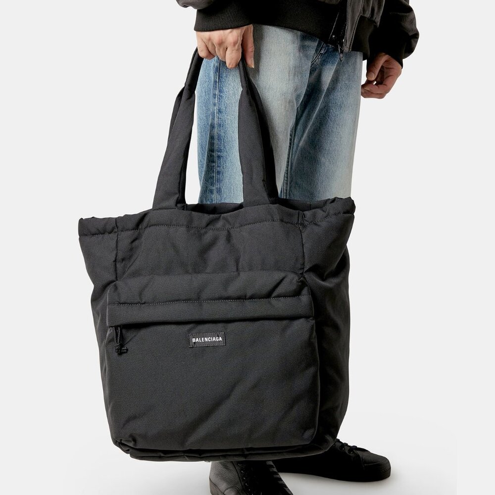 NWT1050 Balenciaga Black Explorer XL Canvas Tote Large Carry All Shoulder Bag